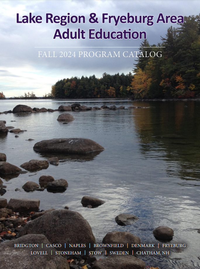 Lake Region & Fryeburg Area Adult Education Fall 2024 catalog cover